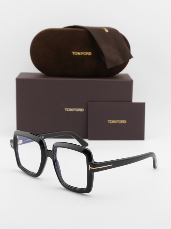 Tom Ford FT5913-B 001 Square Eyeglasses 53mm – Shiny Black main image 4